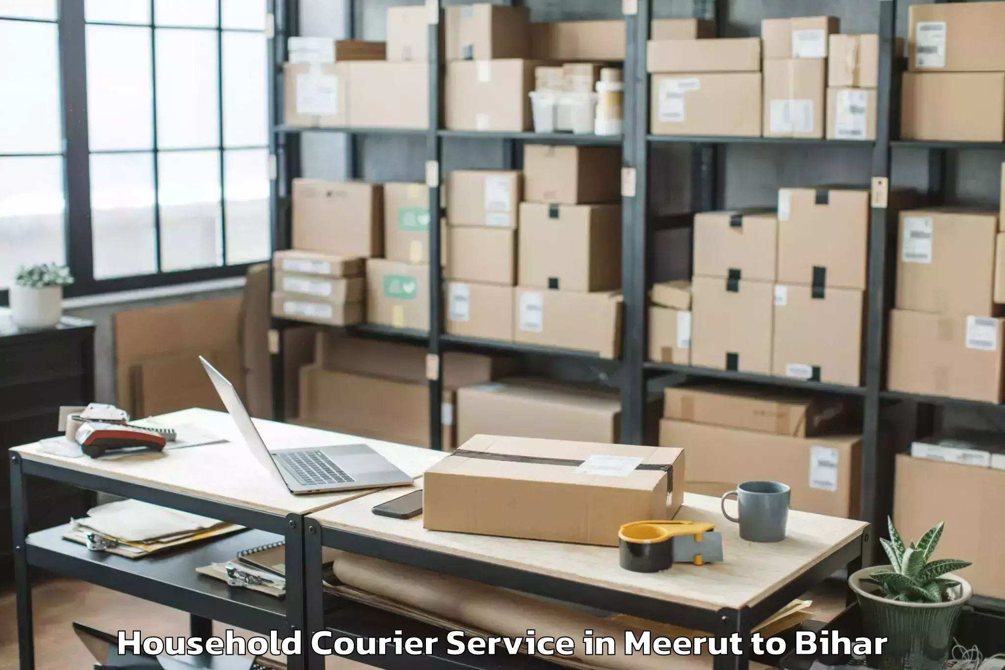 Trusted Meerut to Lauriya Household Courier